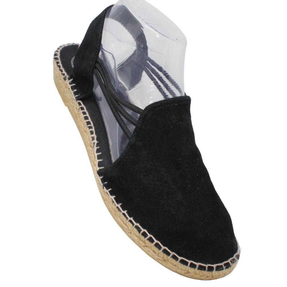 Toni Pons Womens Size 10.5 Nuria Black Suede Espadrille Slip On Sandals